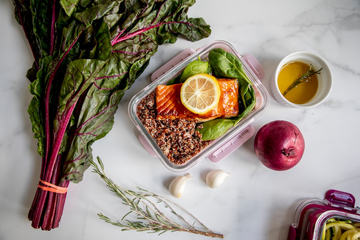Nutritionist consultation session with healthy food
